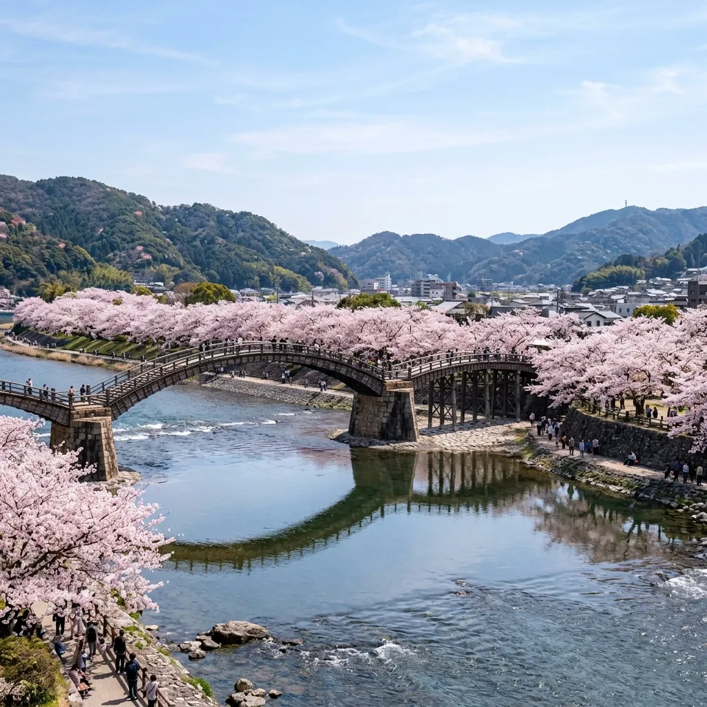 Puente Kintaikyo: Los cinco arcos de madera